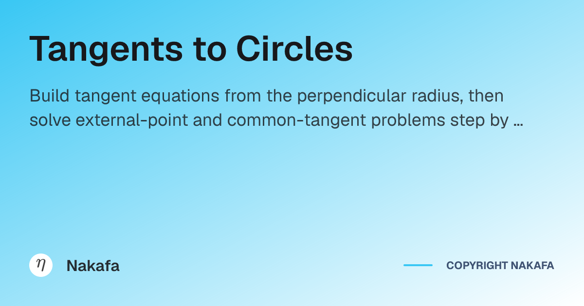 Tangent Method Circle and Tangent Line