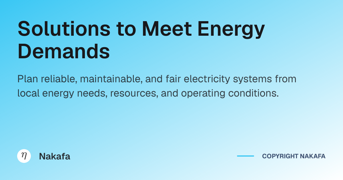 Solutions to Meet Energy Demands